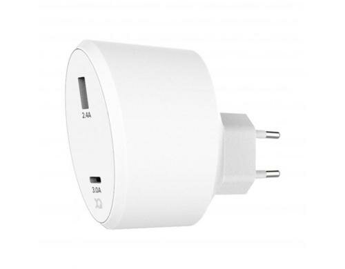 XQISIT Wall Charger 5.4A Dual USB+USB C